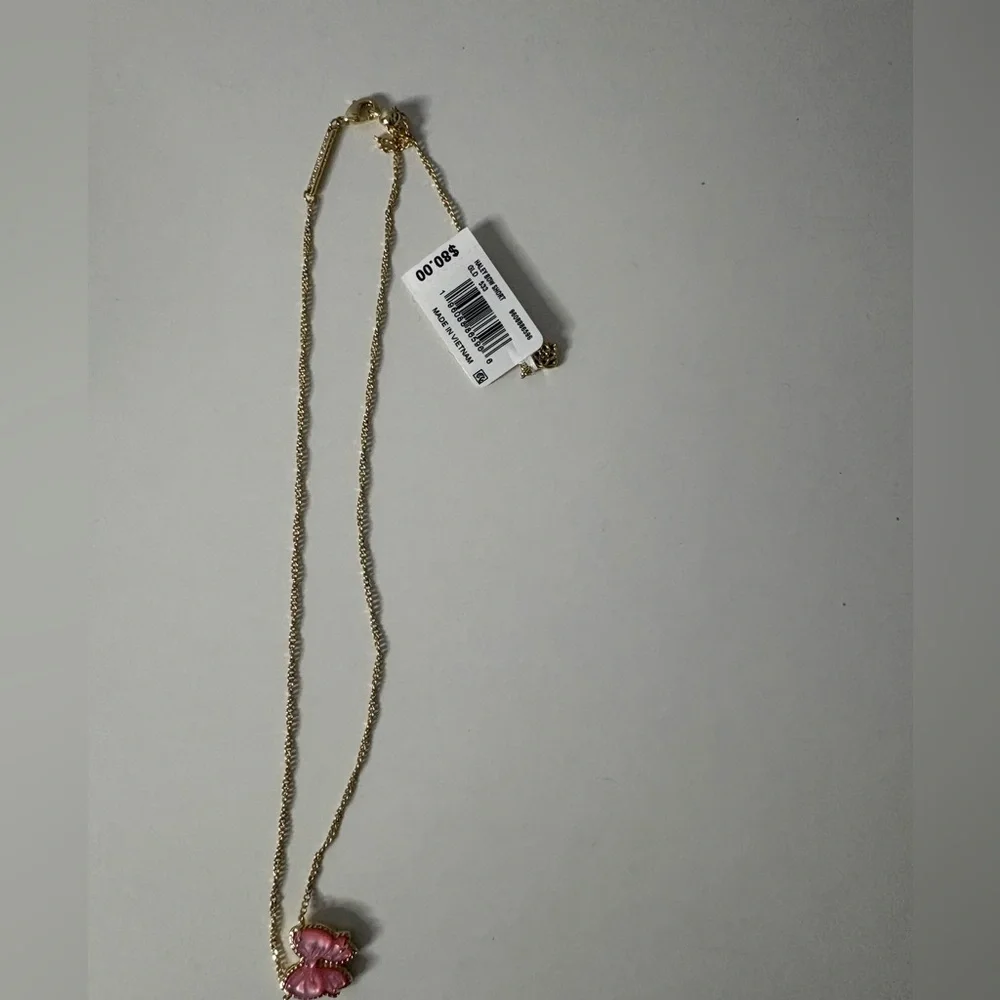 Kendra Scott Haley Bow Gold Short Pendant Necklace in blush mother-of-pearl - Picture 4 of 6
